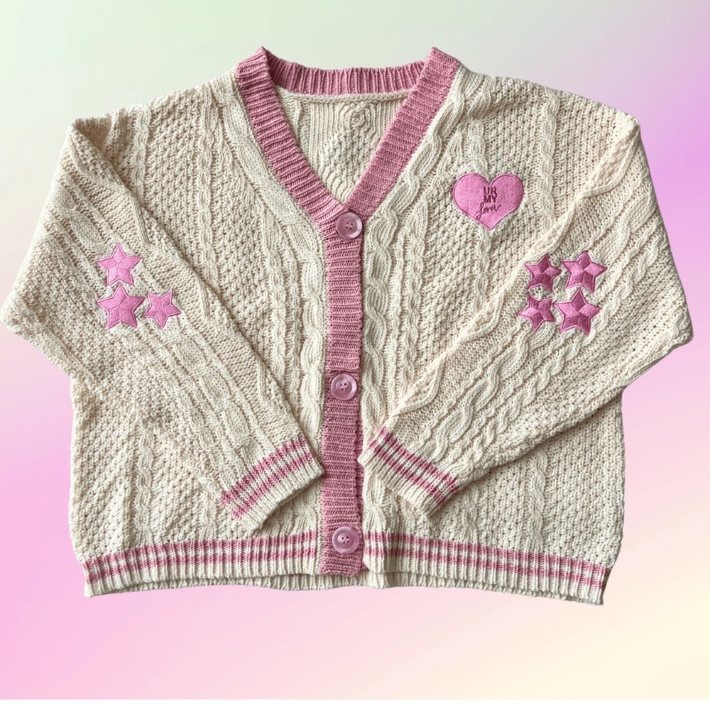 Taylor Swift ✨ ✨ 💖 Inspired 💖⭐ Lover Cream and Pink Knit Cardigan